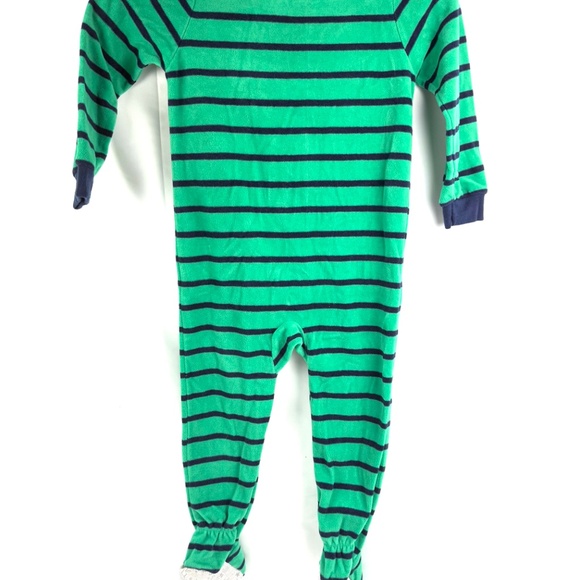Just One You by Carter’s Boys 3T Green Striped Footed Sleeper with Excavator App - Picture 5 of 7
